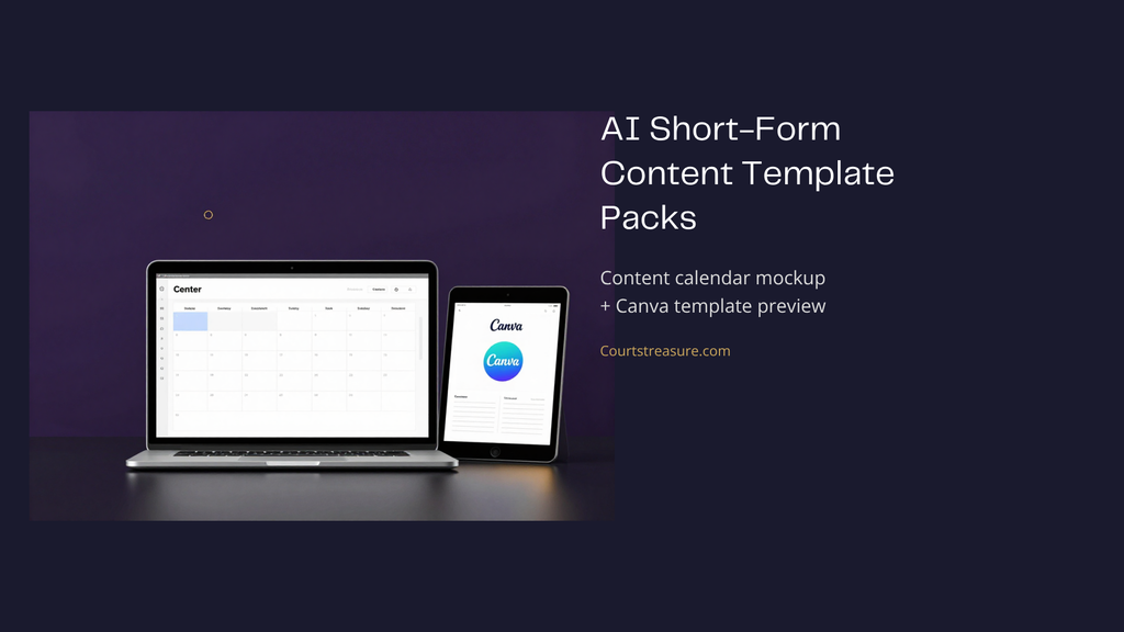 "AI short-form content template pack mockup for older adults — instant digital download"