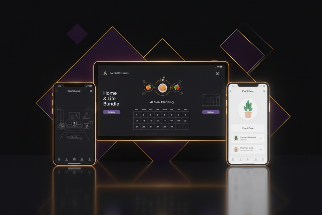 Home & Life Bundle — 3 screens mockup
