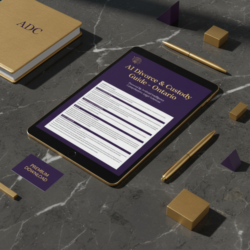 AI Divorce & Custody Guide - Ontario tablet mockup