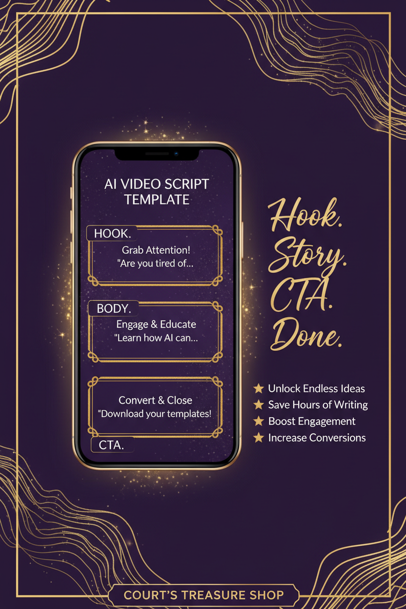 AI Video Script Templates - Hook Story CTA Done